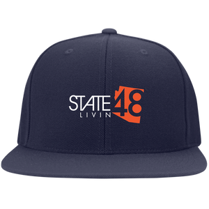 State 48 Livin Navy / Orange Flat Bill Flexfit Hat
