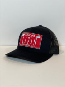 Arizona Livin License Plate Black / Black Trucker Hat