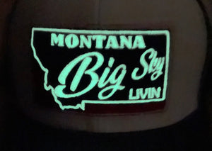 Big Sky Livin White / Navy Trucker Hat (Glow in the Dark)
