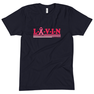 Livin For A Cure Navy Unisex Crew Neck Tee