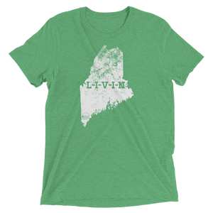 Maine LIVIN Green and White Short sleeve t-shirt - State Of Livin