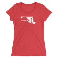 Maryland LIVIN White Logo Ladies' short sleeve t-shirt (13 colors available) - State Of Livin