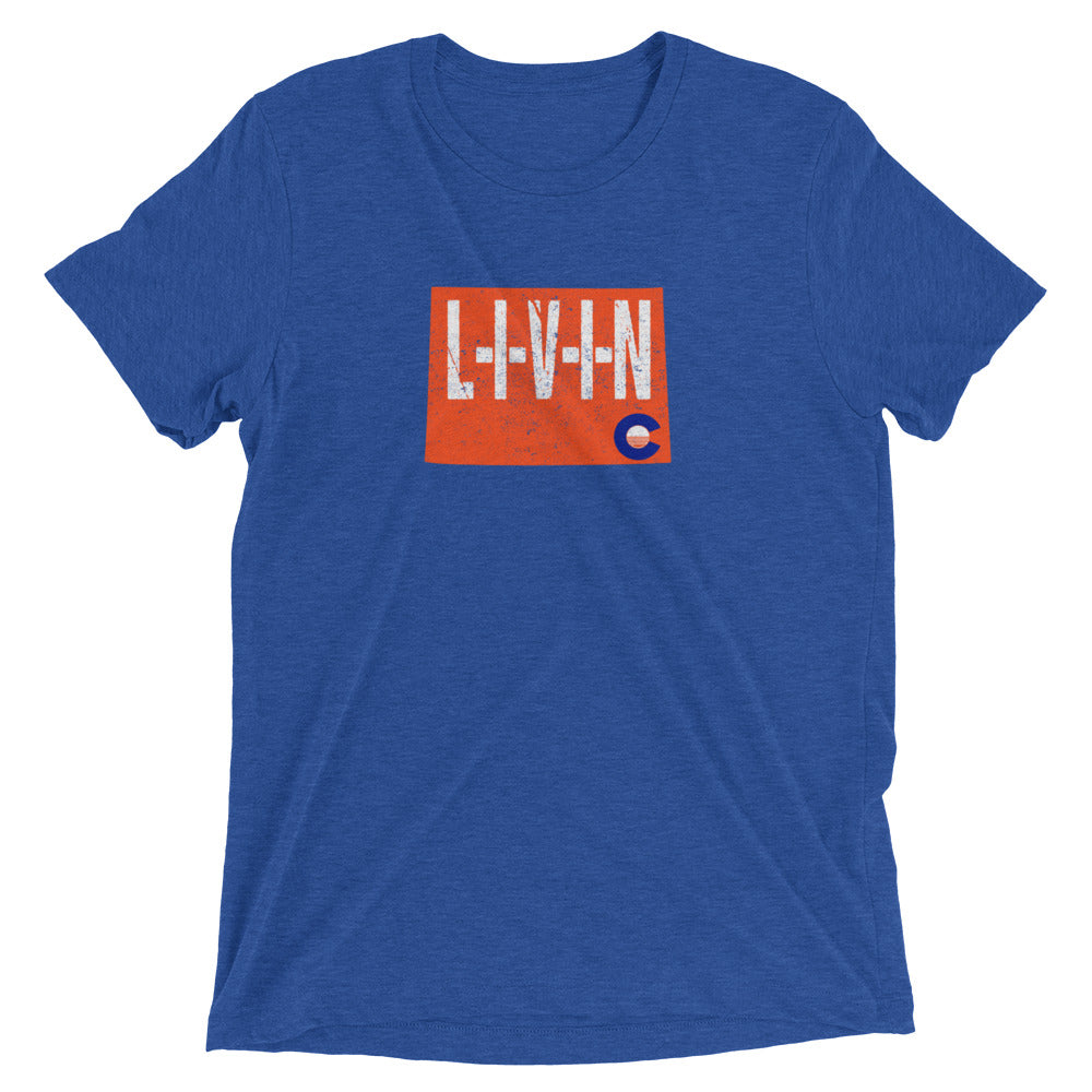 Colorado LIVIN Retro Broncos Theme Uni-sex Short sleeve t-shirt - State Of Livin