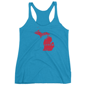 Michigan LIVIN Red Logo Women's Racerback Tank (8 colors available) - State Of Livin