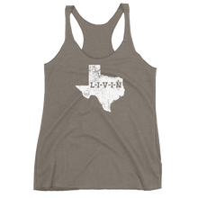 Texas LIVIN White Logo Women's Racerback Tank (13 colors available) - State Of Livin