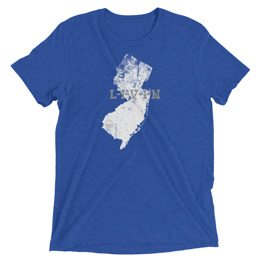 New Jersey LIVIN Royal, White, Grey Short sleeve t-shirt - State Of Livin
