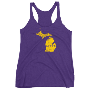 Michigan LIVIN Yellow Logo Women's Racerback Tank (10 colors available) - State Of Livin
