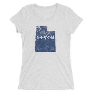 Utah LIVIN Navy Logo Ladies' short sleeve t-shirt (12 colors available) - State Of Livin