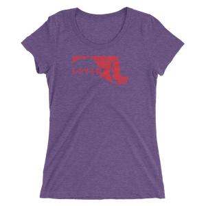 Maryland LIVIN Red Logo Ladies' short sleeve t-shirt (10 colors available) - State Of Livin