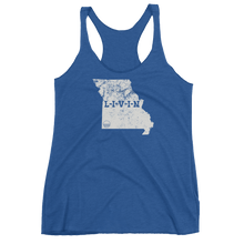Missouri LIVIN Grey Logo Women's Racerback Tank (12 colors available) - State Of Livin