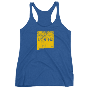 New Mexico LIVIN Yellow Logo Women's Racerback Tank (10 colors available) - State Of Livin