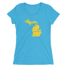 Michigan LIVIN Yellow Logo Ladies' short sleeve t-shirt (11 colors available) - State Of Livin