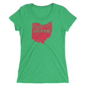 Ohio LIVIN Red Logo Ladies' short sleeve t-shirt (11 colors available) - State Of Livin