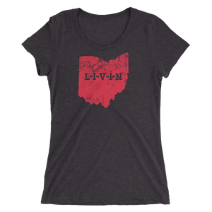 Ohio LIVIN Red Logo Ladies' short sleeve t-shirt (11 colors available) - State Of Livin