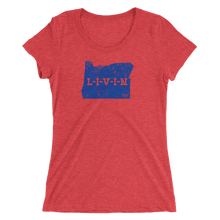 Oregon LIVIN Blue Logo Ladies' short sleeve t-shirt (13 colors available) - State Of Livin