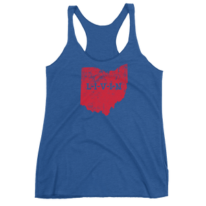 Ohio LIVIN Red Logo Women's Racerback Tank (10 colors available) - State Of Livin