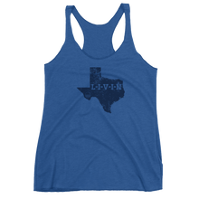 Texas LIVIN Navy Logo Women's Racerback Tank (10 colors available) - State Of Livin