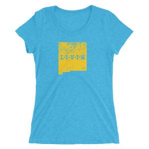 New Mexico LIVIN Yellow Logo Ladies' short sleeve t-shirt (11 colors available) - State Of Livin