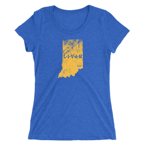 Indiana LIVIN Yellow Logo Ladies' short sleeve t-shirt (10 colors available) - State Of Livin