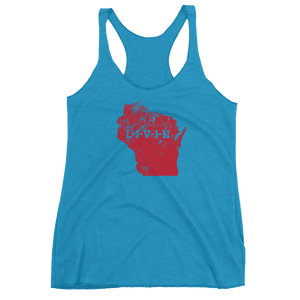 Wisconsin LIVIN Red Logo Women's Racerback Tank (8 colors available) - State Of Livin