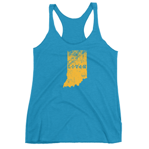 Indiana LIVIN Yellow Logo Women's Racerback Tank (11 colors available) - State Of Livin