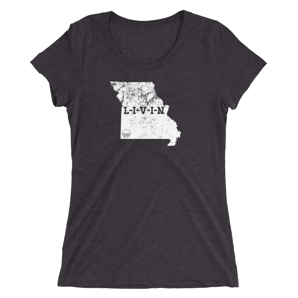 Missouri LIVIN White Logo Ladies' short sleeve t-shirt (11 colors available) - State Of Livin