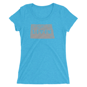 North Dakota LIVIN Grey Logo Ladies' short sleeve t-shirt (9 colors available) - State Of Livin