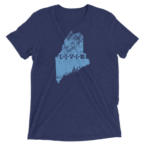 Maine LIVIN Navy and Light Blue Short sleeve t-shirt - State Of Livin