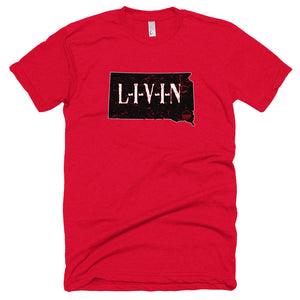 South Dakota LIVIN Men's Short sleeve soft t-shirt - State Of Livin