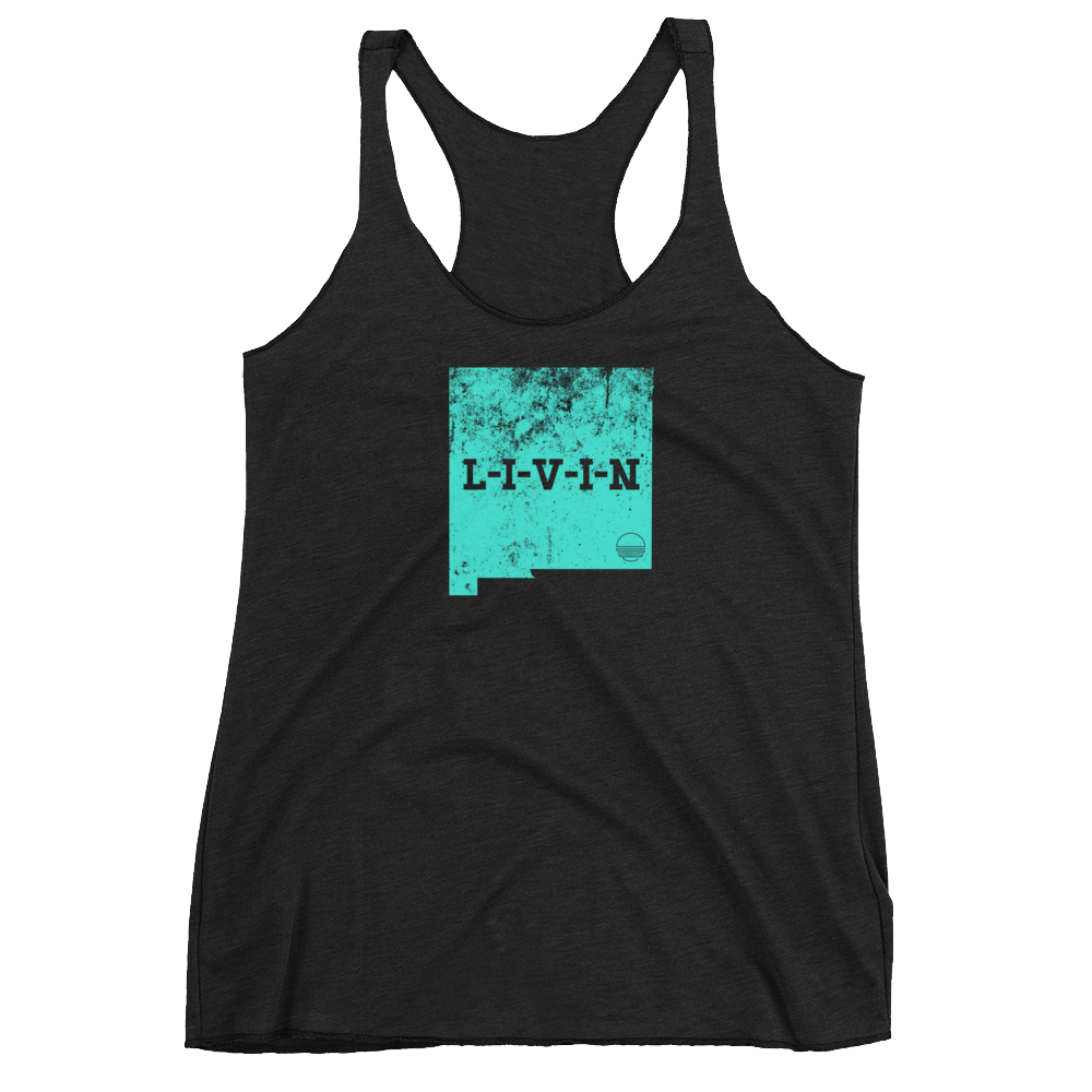 New Mexico LIVIN Turquoise Logo Women's Racerback Tank (10 colors available) - State Of Livin