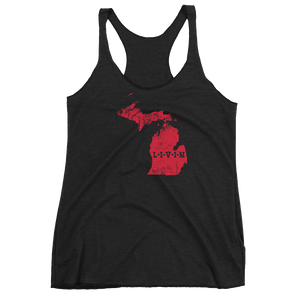 Michigan LIVIN Red Logo Women's Racerback Tank (8 colors available) - State Of Livin