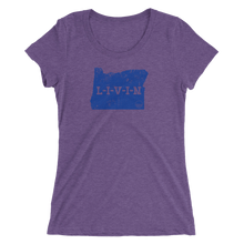 Oregon LIVIN Blue Logo Ladies' short sleeve t-shirt (13 colors available) - State Of Livin