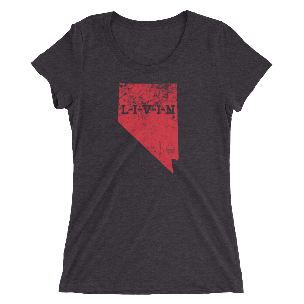 Nevada LIVIN Red Logo Ladies' short sleeve t-shirt - State Of Livin