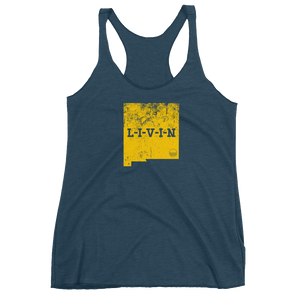 New Mexico LIVIN Yellow Logo Women's Racerback Tank (10 colors available) - State Of Livin