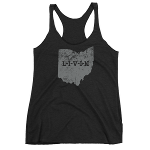 Ohio LIVIN Grey Logo Women's Racerback Tank (10 colors available) - State Of Livin