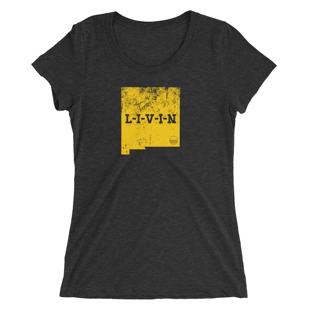 New Mexico LIVIN Yellow Logo Ladies' short sleeve t-shirt (11 colors available) - State Of Livin