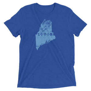 Maine LIVIN Royal Blue and Light Blue Short sleeve t-shirt - State Of Livin